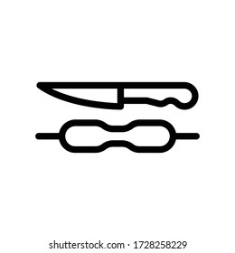 knife vector thin line icon 