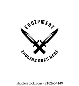 gráfico de emblema vectorial de diseño con cuchillo