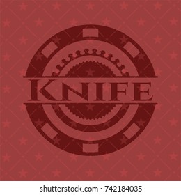 Knife vintage red emblem