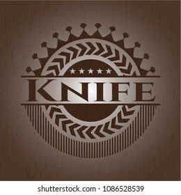  Knife vintage wood emblem