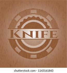 Knife vintage wood emblem