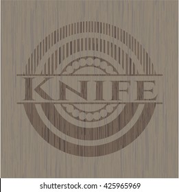 Knife vintage wooden emblem