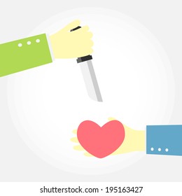 knife want to kill a heart