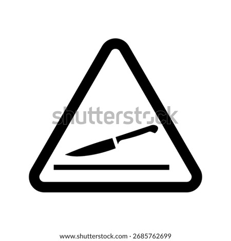 knife warning icon white on background