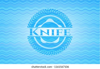 Knife water wave concept badge.