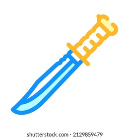 Messerwaffenfarbsymbol-Vektorgrafik. Messerwaffenzeichen. einzelne Symbolillustration