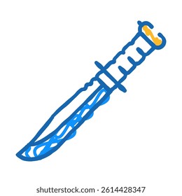 knife weapon doodle icon sketch vector. knife weapon sign. isolated symbol illustration