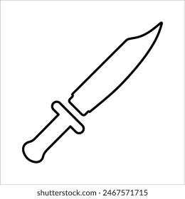Cuchillo Arma Icono Línea Vector gráficos