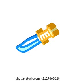 knife weapon isometric icon vector. knife weapon sign. isolated symbol illustration