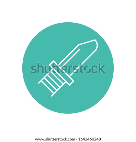knife weapon military force line block style vector illustration design