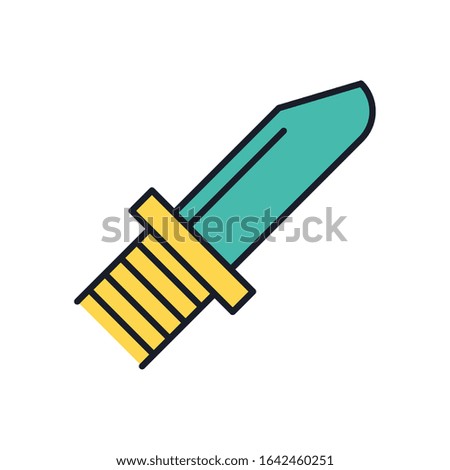 knife weapon military force line and fill style icon vector illustration design