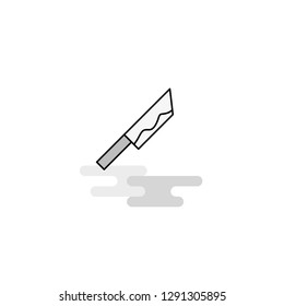 Knife Web Icon. Flat Line Filled Gray Icon Vector