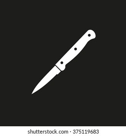 Knife  - white icon on a black background. Vector illustration.