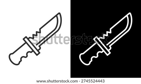 Knife White Icon Set Vector
