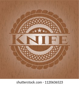 Knife wood emblem. Retro