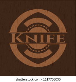 Knife wood emblem. Vintage.