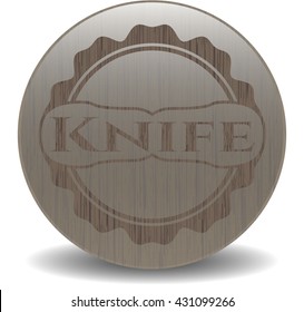 Knife wood emblem. Vintage.