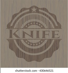 Knife wood icon or emblem