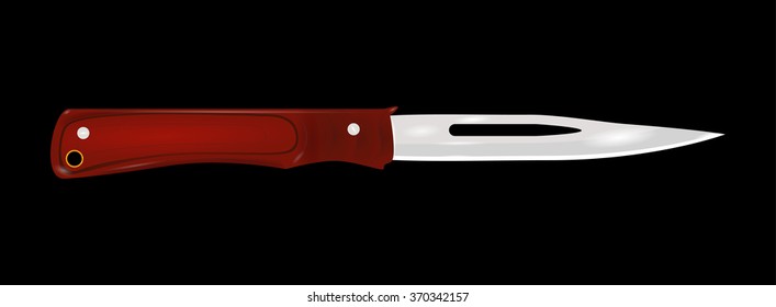 a knife with a wooden handle . 
