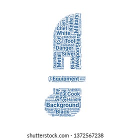 knife word cloud. tag cloud about knife