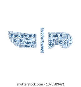 knife word cloud. tag cloud about knife