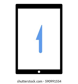 Knife_Eat icon - Flat design, glyph style icon - Colored enclosed in a tablet