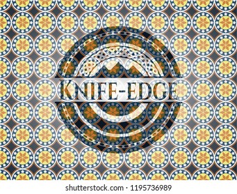 Knife-edge arabesque style badge. arabic decoration.
