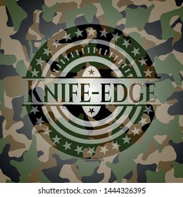 Knife-edge on camo texture. Vector Illustration. Detailed.