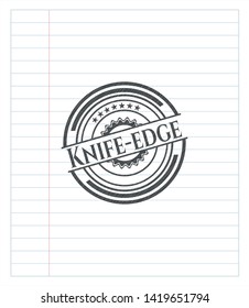 Knife-edge pencil strokes emblem. Vector Illustration. Detailed.