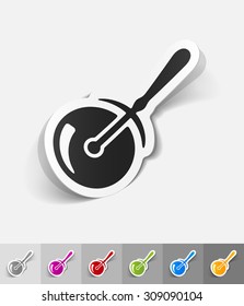 knife-roller paper sticker with shadow. Vector illustration