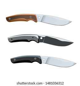 Knifes cold weapon pack illustration