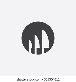 knifes cut identity template icon design element
