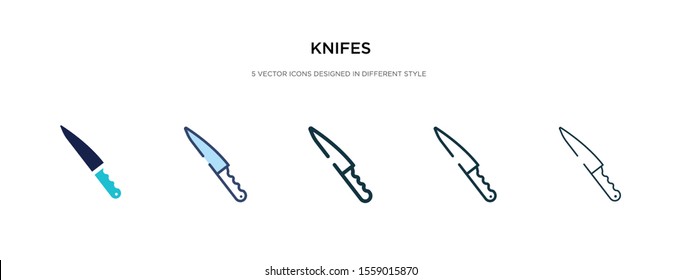 knifes icon in different style vector illustration. two colored and black knifes vector icons designed in filled, outline, line and stroke style can be used for web, mobile, ui