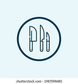 knifes icon isolated on white background. knifes icon thin line outline linear knifes symbol for logo, web, app