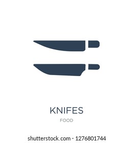 knifes icon vector on white background, knifes trendy filled icons from Food collection, knifes vector illustration