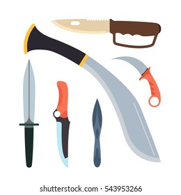 Knifes weapon vector illustration.