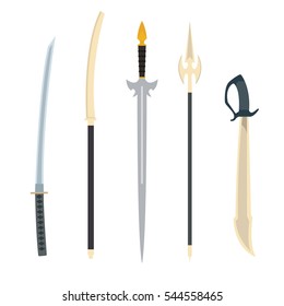 Spear Weapons Set Vector Stock Vector (Royalty Free) 600081563 ...