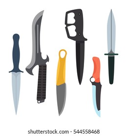 Knifes weapon vector illustration.