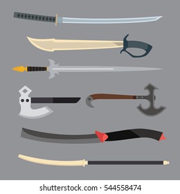 Knifes weapon vector illustration.