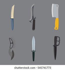 Knifes weapon vector illustration.