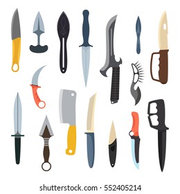 Knifes weapon vector illustration.