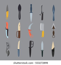 Knifes weapon vector illustration.