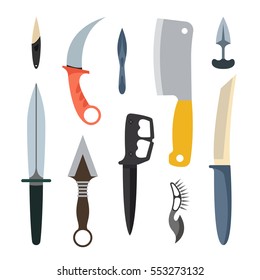 Knifes weapon vector illustration.