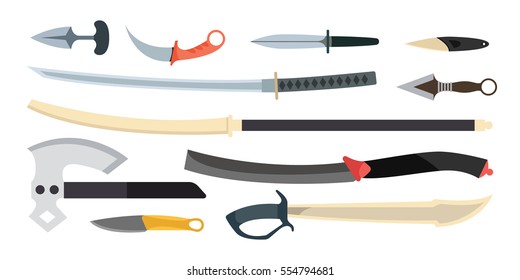 Knifes weapon vector illustration.