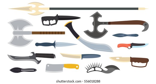 Knifes weapon vector illustration.