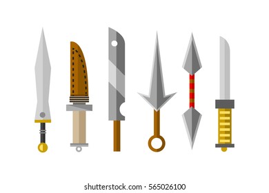 Knifes weapon vector illustration.