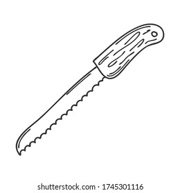 Ropa para pan. Accesorios de cocina, utensilios de cocina. Elemento de diseño para el diseño de menús, recetas y paquetes de alimentos. Esparcida a mano y aislada en blanco. Ilustración vectorial blanco-negro.