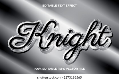 Knight 3d text effect and editable text, template 3d style use for business tittle