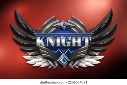 Efeito de Texto 3D Knight com Emblema Alado