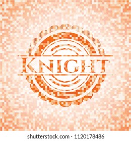 Knight abstract orange mosaic emblem